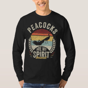 Vintage Retro Peacocks Are My Spirit Animal Peacoc T-Shirt