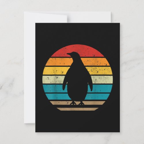 Vintage Retro Penguins Sunset 70s 80s 90s Penguins Note Card