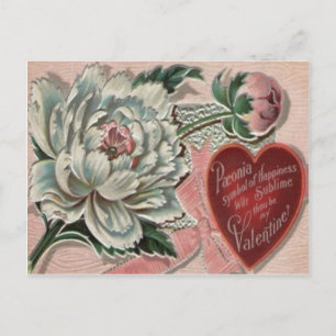 Vintage Retro Peony Valentine Card