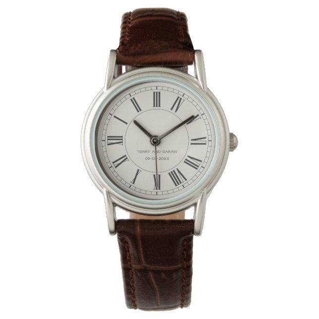 Vintage Retro personalized name and date Watch (Front)