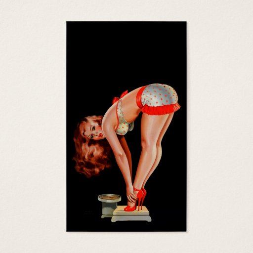 Customizable Vintage Retro Peter Driben Pinup Girl on Scale Business Cards