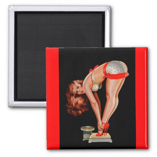 Vintage Retro Peter Driben Pinup Girl on Scale Magnet