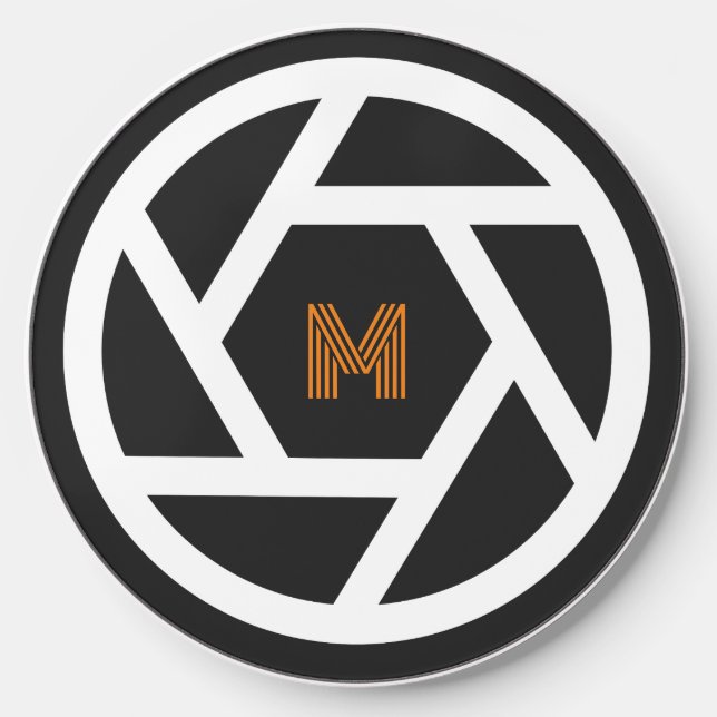 Vintage Retro Photographer Camera Lens Diaphragm Wireless Charger (Front)