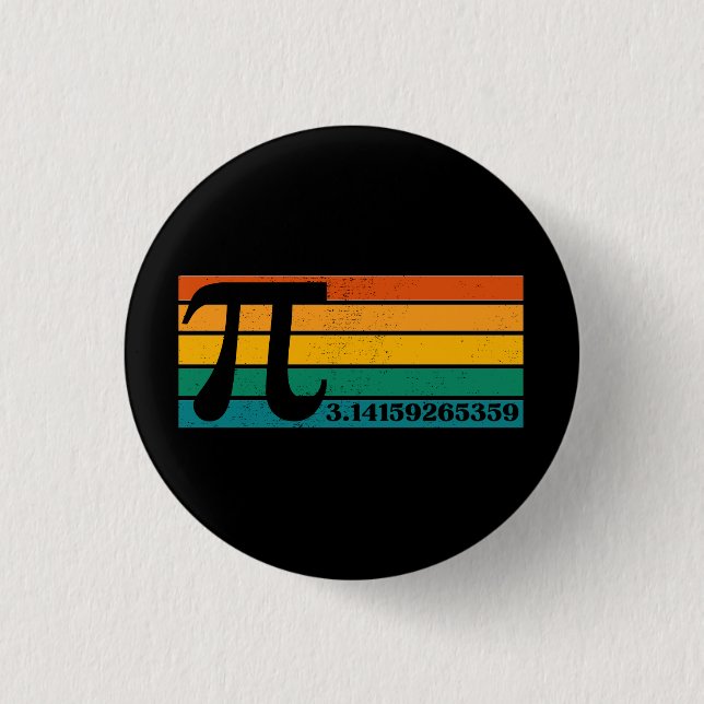 Vintage Retro Pi   Button (Front)