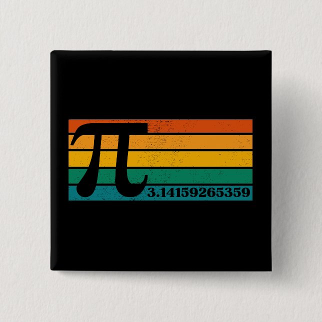 Vintage Retro Pi   Button (Front)