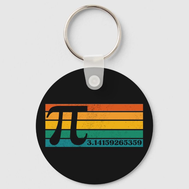 Vintage Retro Pi Keychain (Front)