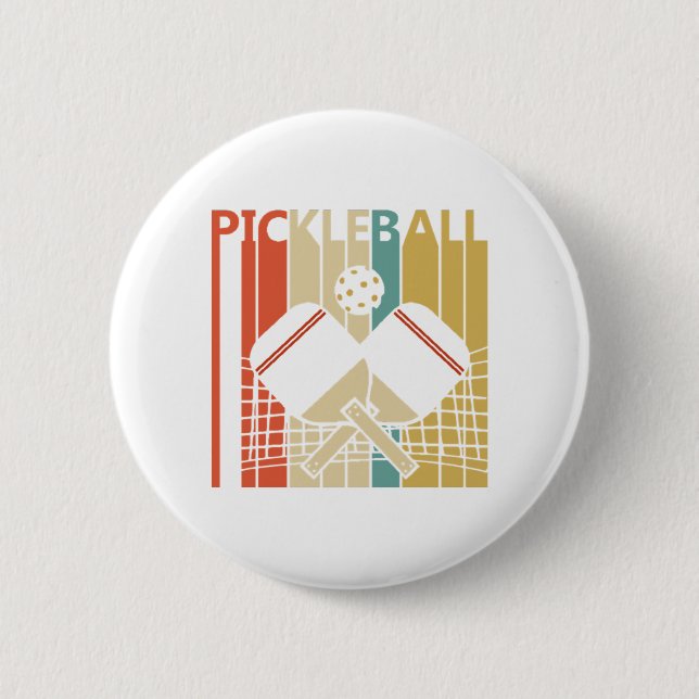 Vintage Retro Pickleball  Button (Front)