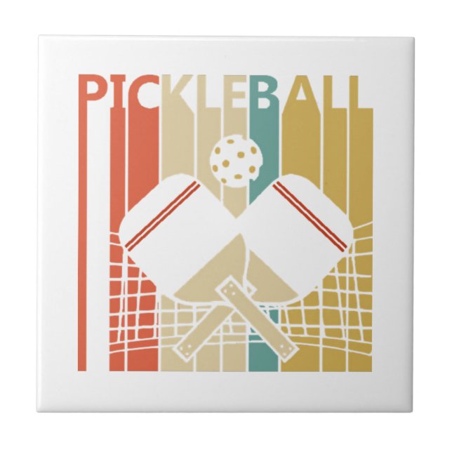 Vintage Retro Pickleball  Ceramic Tile (Front)