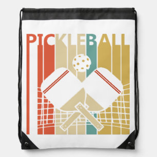 Vintage Retro Pickleball  Drawstring Bag