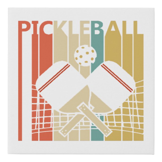Vintage Retro Pickleball  Faux Canvas Print (Front)