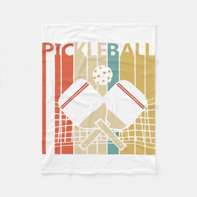 Vintage Retro Pickleball  Fleece Blanket (Front)