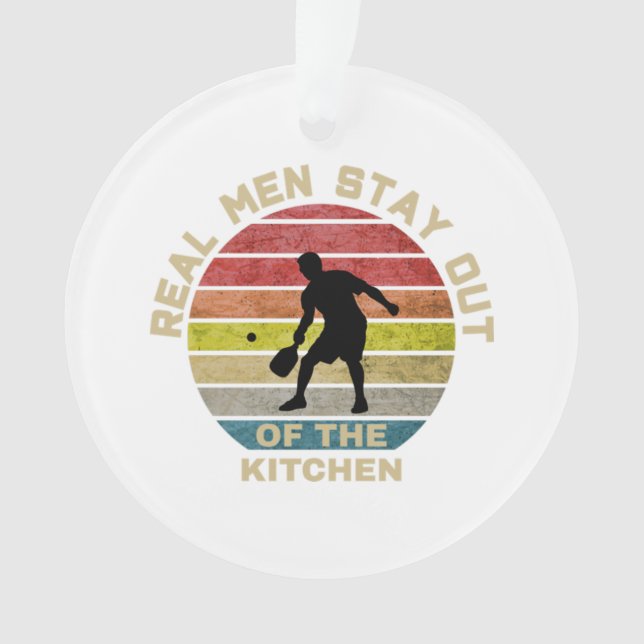 Vintage Retro Pickleball Funny Ornament (Front)