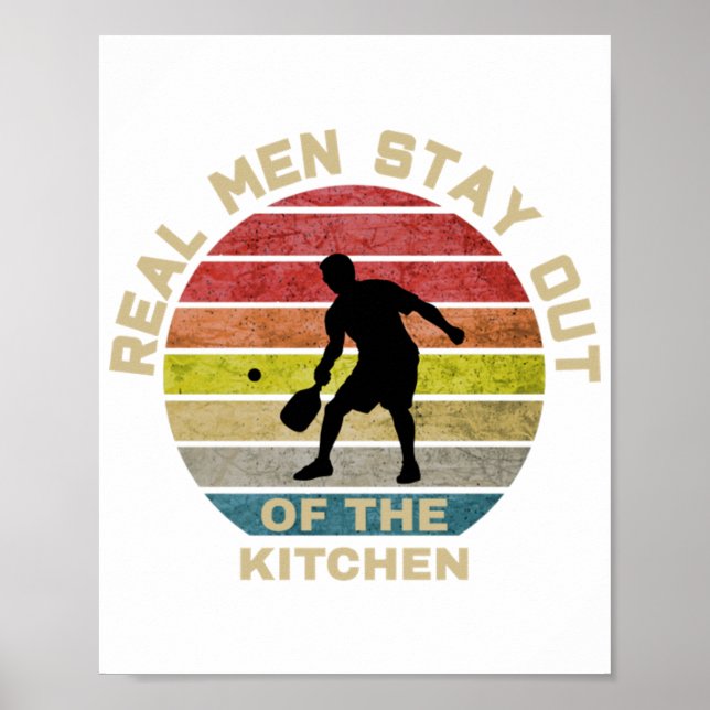 Vintage Retro Pickleball Funny Poster (Front)