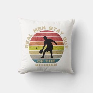 Vintage Retro Pickleball Funny Throw Pillow