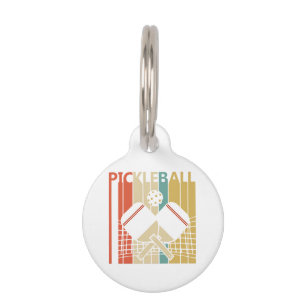 Vintage Retro Pickleball Pet ID Tag