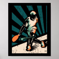Vintage Retro Pickleball Player