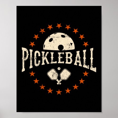 Vintage Retro Pickleball Poster