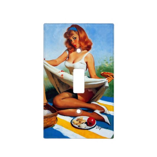 Vintage Retro Picnic Pin Up Girl Light Switch Cover
