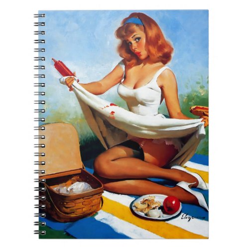 Vintage Retro Picnic Pin Up Girl Notebook