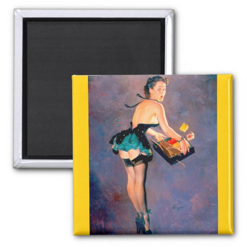 Vintage Retro Pin Up Girl Magnet