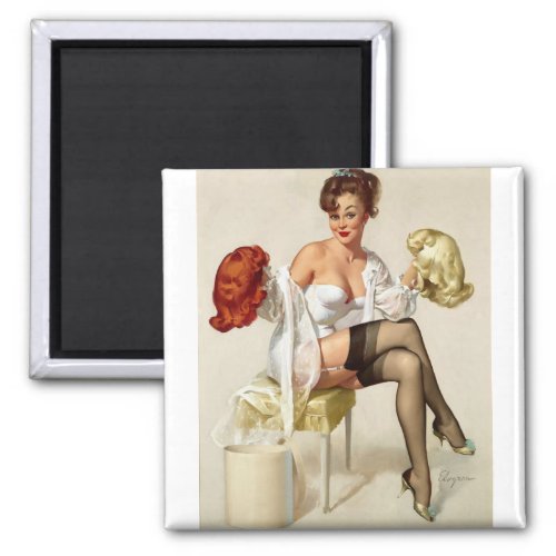 Vintage Retro Pin Up Girl Magnet