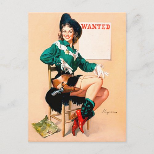 Vintage Retro Pin Up Girl Postcard