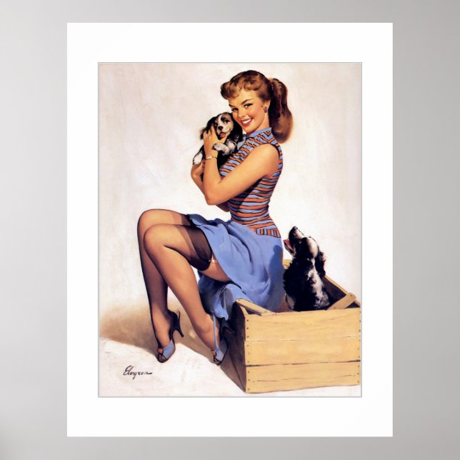 Vintage Retro Pin Up Girl Poster (Front)