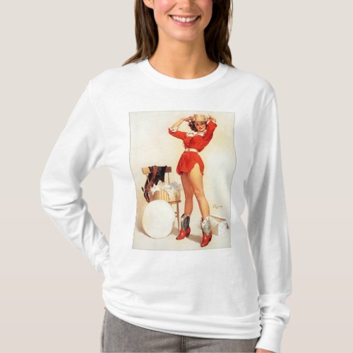 Vintage Retro Pin Up Girl T_Shirt