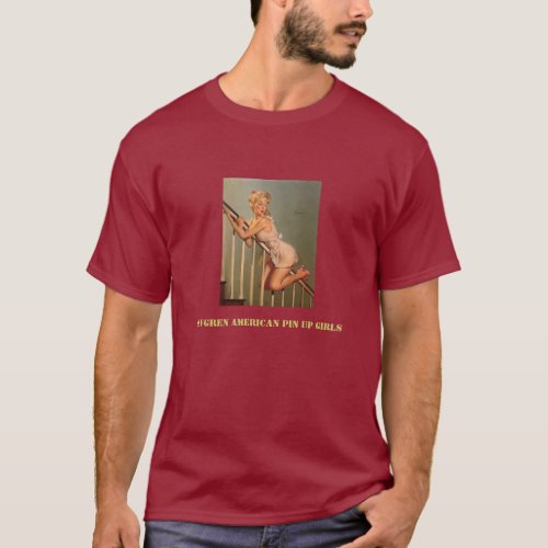 Vintage Retro Pin Up Girl T_Shirt