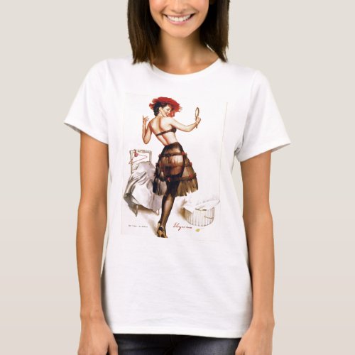 Vintage Retro Pin Up Girl T_Shirt