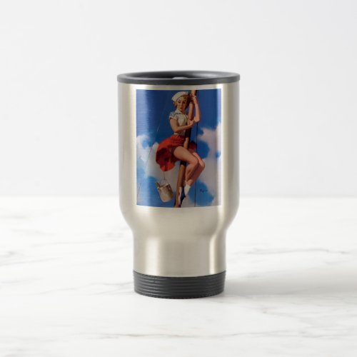 Vintage Retro Pin Up Girl Travel Mug