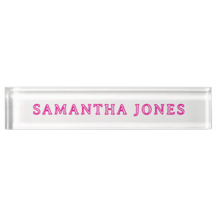 Vintage Retro Pink Desk Nameplate