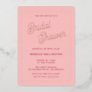Vintage Retro Pink Fuchsia Wave Bridal Shower Foil Invitation
