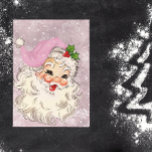 Vintage Retro Pink Santa Claus Christmas Postcard<br><div class="desc">This design may be personalized in the area provided by changing the photo and/or text. Or it can be customized by clicking Personalize this Template and then choosing the click to customize further option and delete or change the color of the background, add text, change the text color or style,...</div>