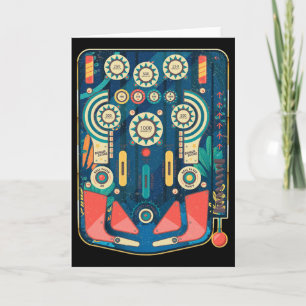 Vintage Retro Pinll Arcade Game Machine Card