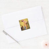 Vintage Retro Pinup Art Pin Up Girl Square Sticker Zazzle Vintage Retro Pinup Art Pin Up Girl Square Sticker Zazzle
