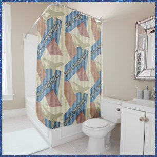 Vintage Retro Plane Travel  Shower Curtain