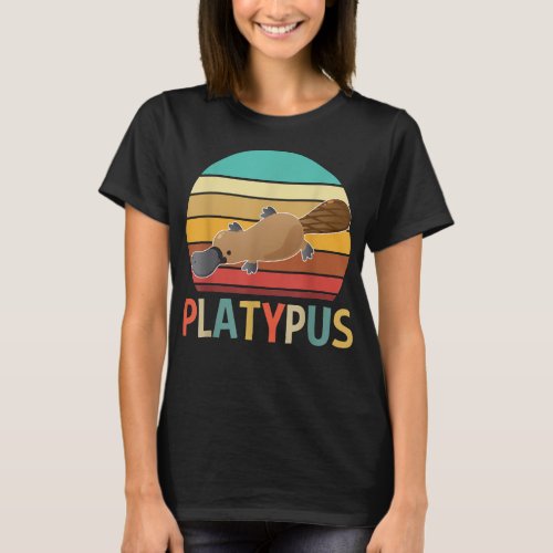 Vintage Retro Platypus  Gifts for Men Women Kids  T_Shirt
