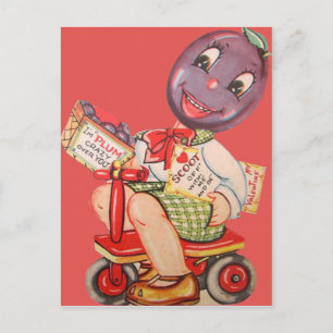 Vintage Retro Plum Valentine Card