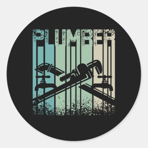 Vintage Retro Plumber Classic Round Sticker