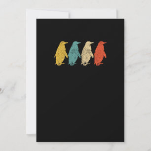 Vintage Retro Pop Art Penguin Animal Invitation