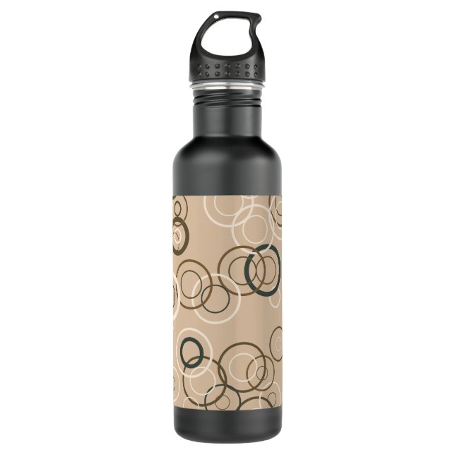 Vintage Retro Pop Squares Abstract Art Water Bottle (Front)