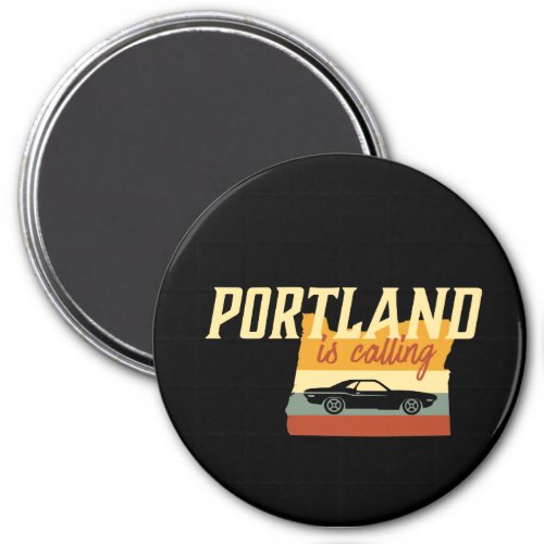 Vintage Retro Portland Oregon USA City Map Magnet