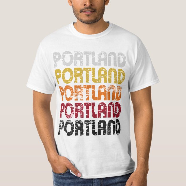 Vintage Retro Portland T-shirt (Front)