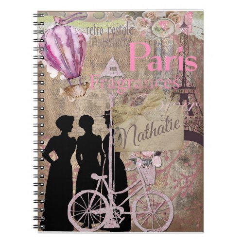 Vintage Retro Postale French Scrapbook Notebook