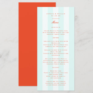 Vintage Retro Preppy Stripes Wedding Menu