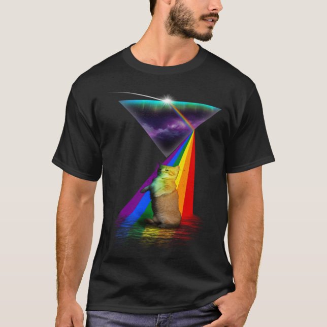 Vintage Retro Prism Munchkin Cat T-Shirt (Front)