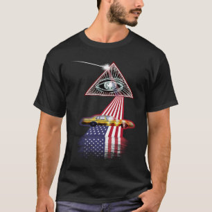 Vintage Retro Prism US Flag Taxi Driver T-Shirt