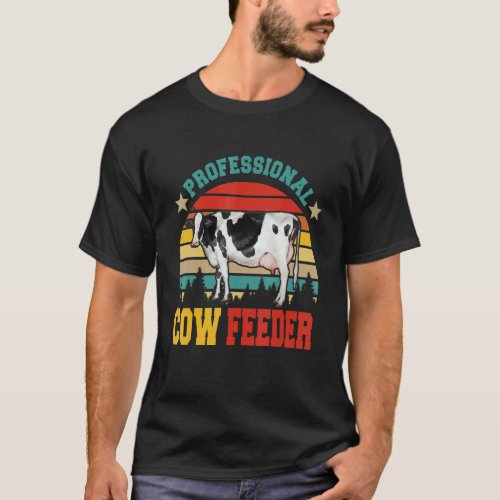 Vintage Retro Professional Cow Feeder  Farmer T-Shirt