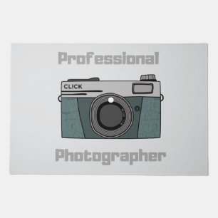 Vintage Retro Professional Photographer Camera Doormat